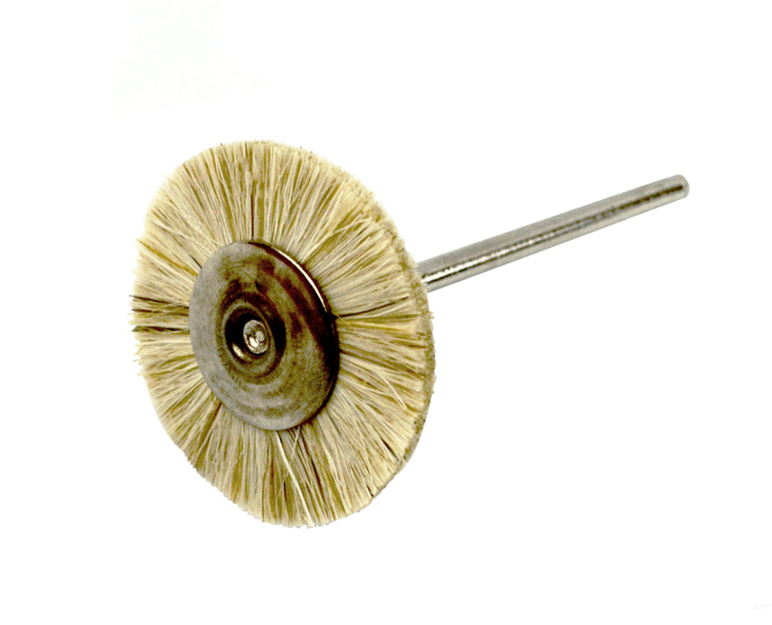 Set of 6 - 1" White Hair Brushes Mounted w/ 3/32" Shank by PMC Supplies