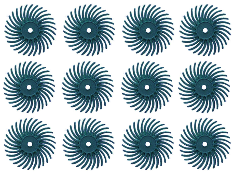 12 Pack 3/4" Blue 400 Grit 3M Micron Radial Disc Set by PMC Supplies