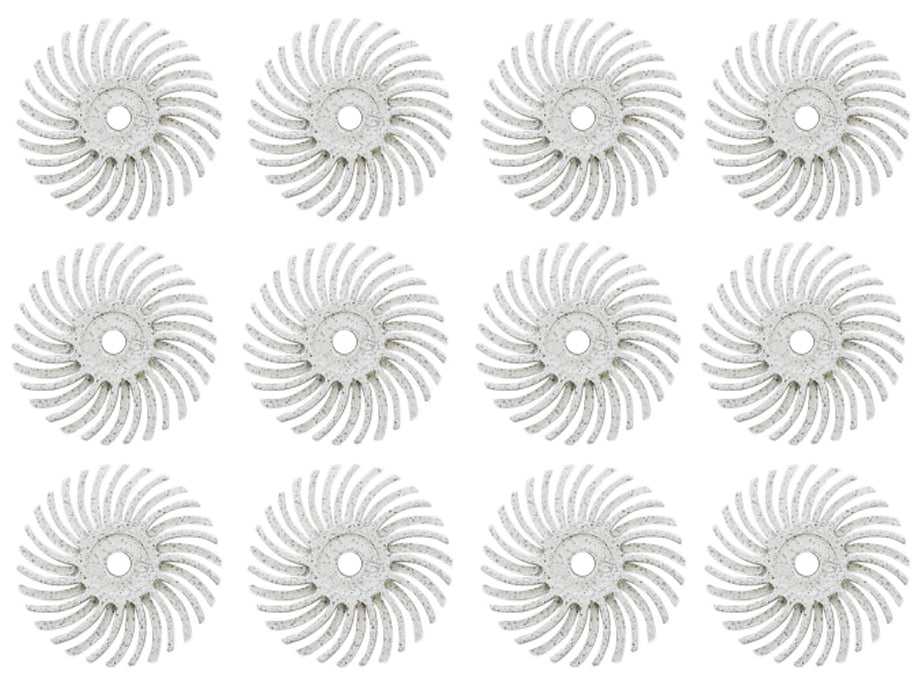 12 Pack 3/4" White 120 Grit 3M Micron Radial Disc Set by PMC Supplies