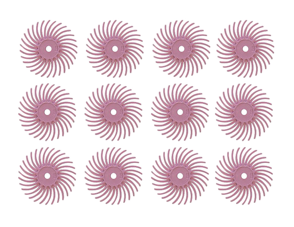 12 Pack 9/16" Pink Pumice 3M Micron Radial Disc Set by PMC Supplies
