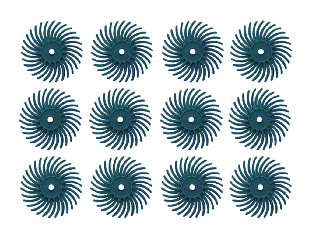 12 Pack 9/16" Blue 400 Grit 3M Micron Radial Disc Set by PMC Supplies