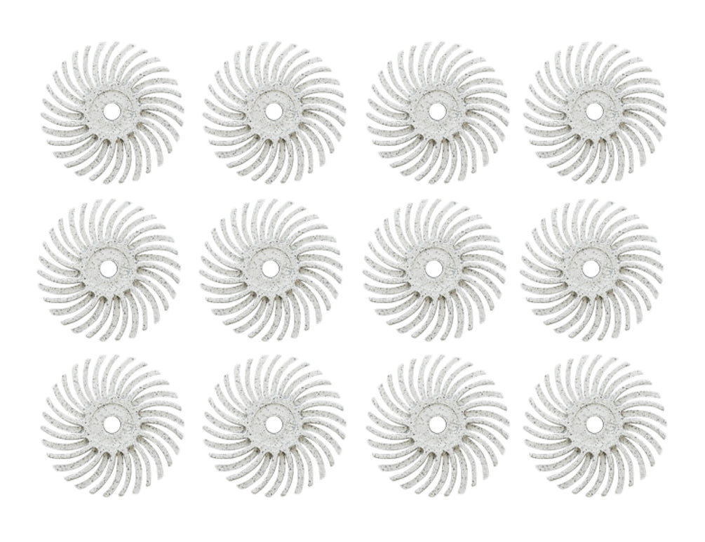 12 Pack 9/16" White 120 Grit 3M Micron Radial Disc Set by PMC Supplies
