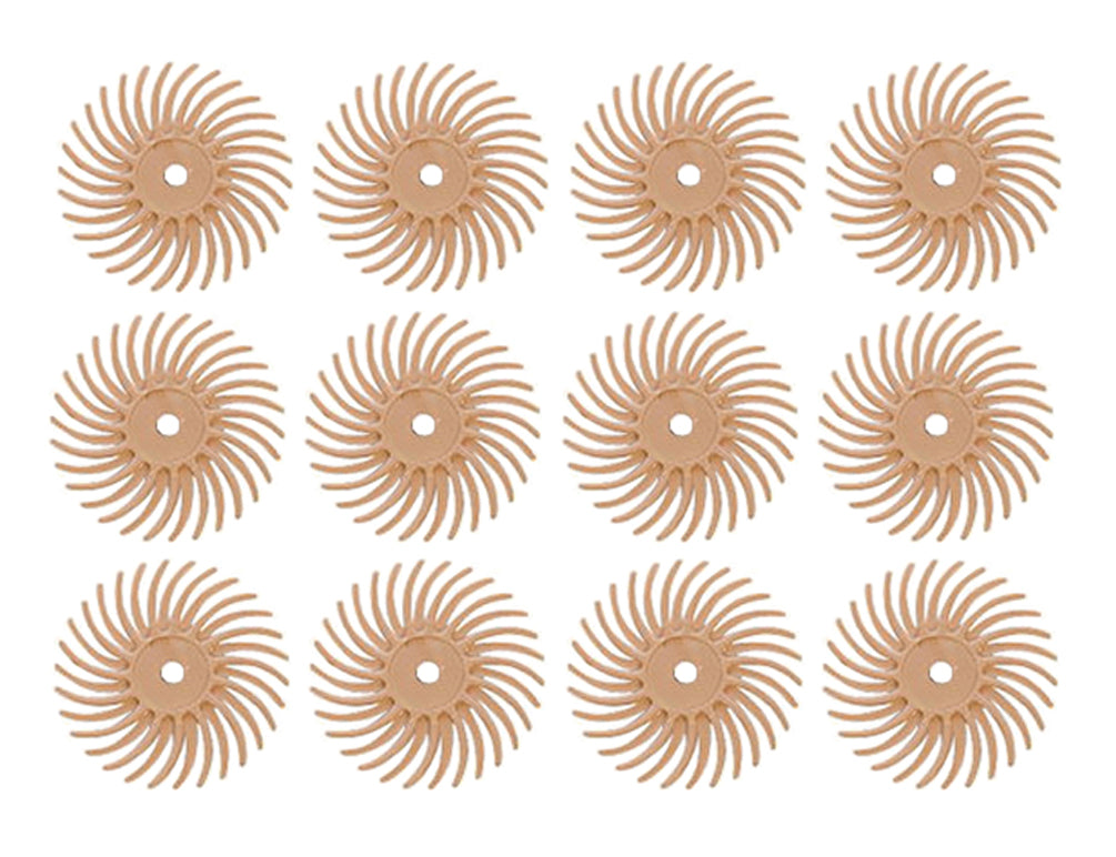 12 Pack 9/16" Peach 6 Micron 3M Radial Disc Set by PMC Supplies