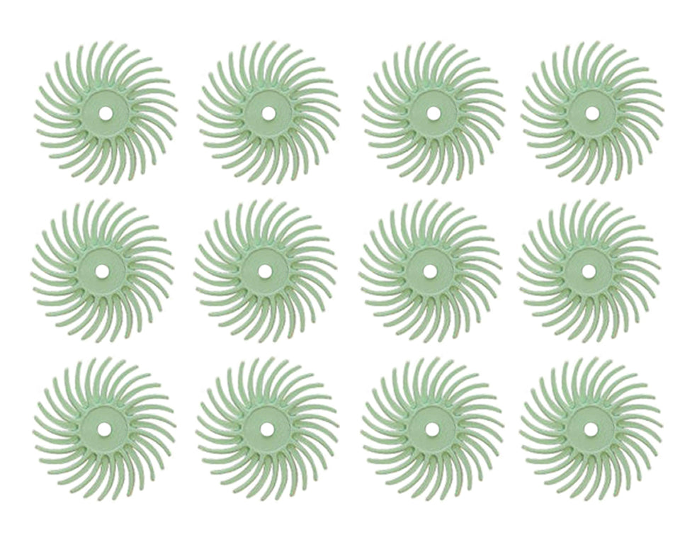 12 Pack 9/16" Light Green 1 Micron 3M Radial Disc Set by PMC Supplies