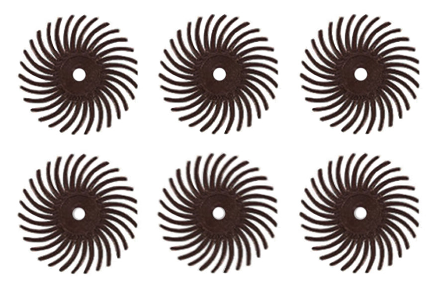 6 Pack 1" Brown 36 Grit 3M Micron Radial Disc Set by PMC Supplies