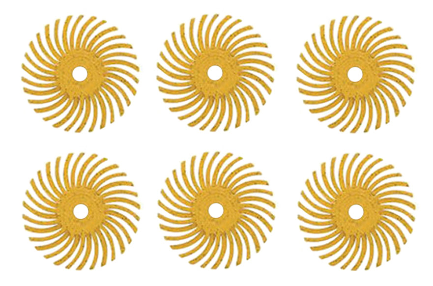 6 Pack 1" Yellow 80 Grit 3M Micron Radial Disc Set by PMC Supplies