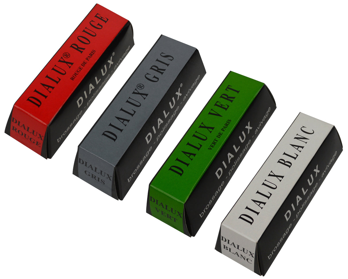 4 Pack 4 Oz Red Rouge and Green Gray White Dialux Polishing Compound Set by PMC Supplies