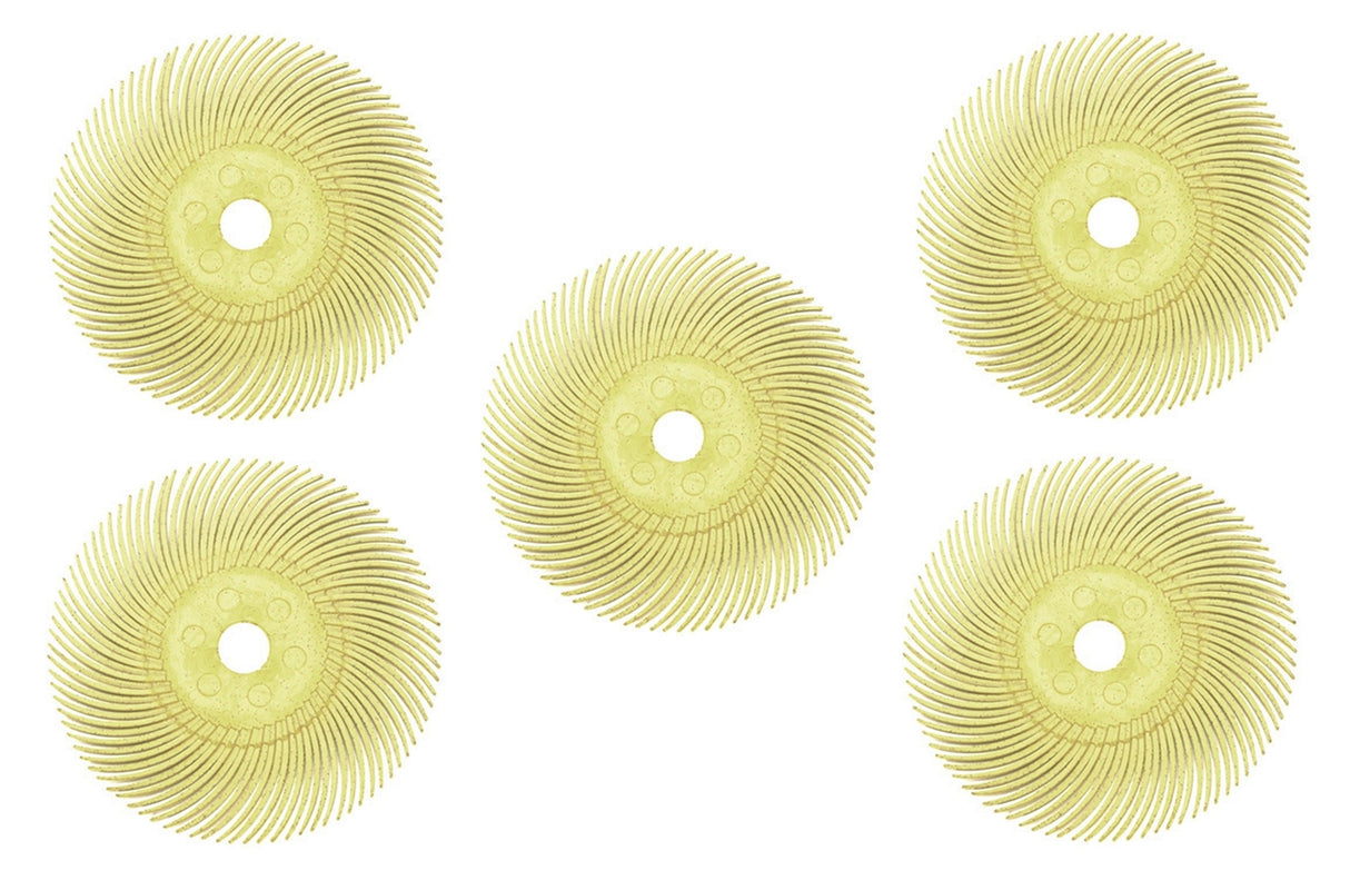 5 Pack of 3" Yellow Radial Discs - 80 Grit by PMC Supplies