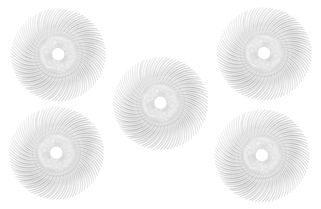 5 Pack of 3" White Radial Discs - 120 Grit by PMC Supplies