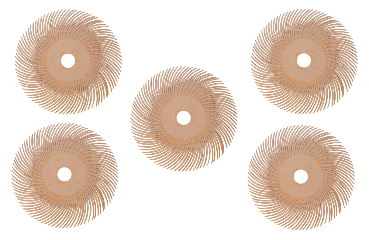 5 Pack of 3" Peach 6 Micron Radial Discs by PMC Supplies