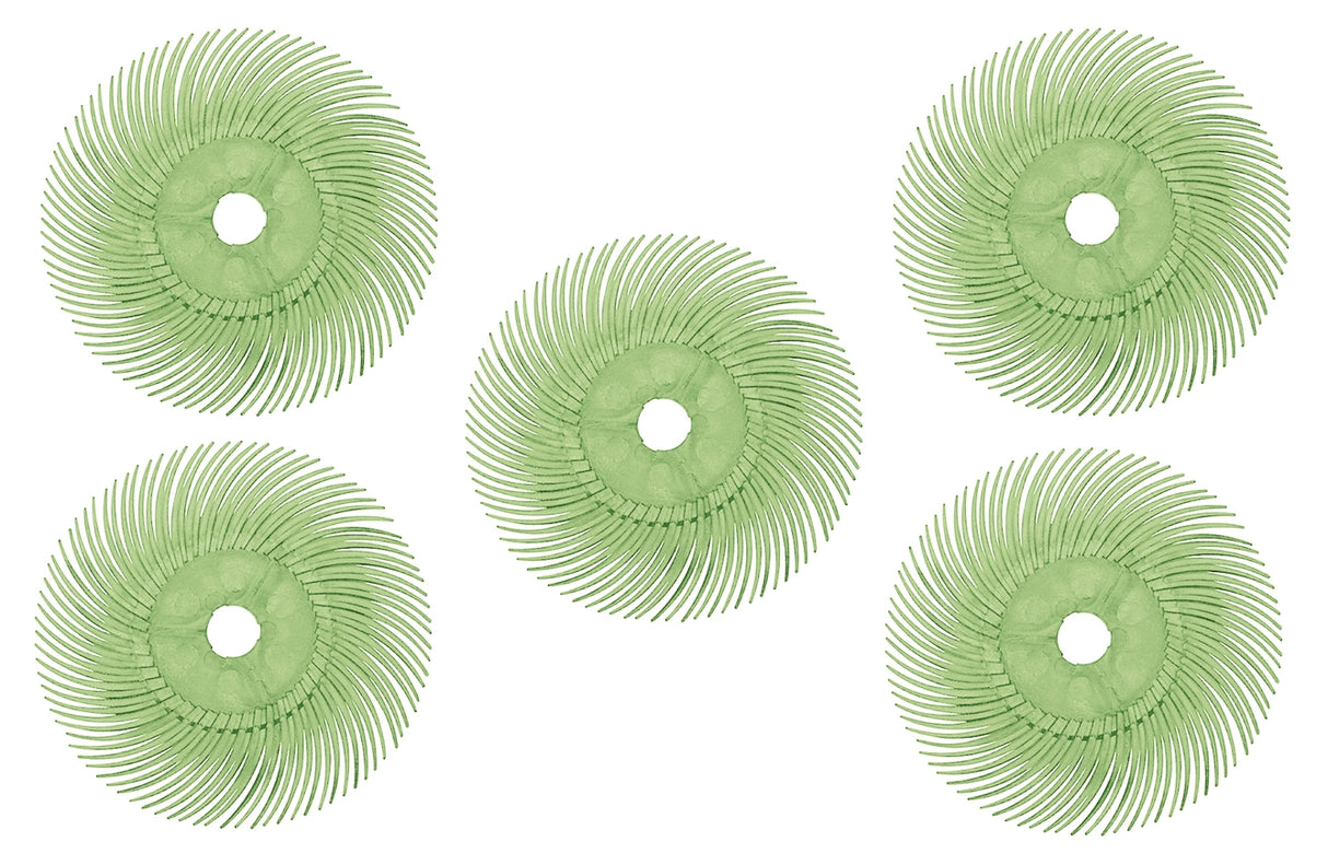 5 Pack of 3" Light Green 1 Micron Radial Discs by PMC Supplies