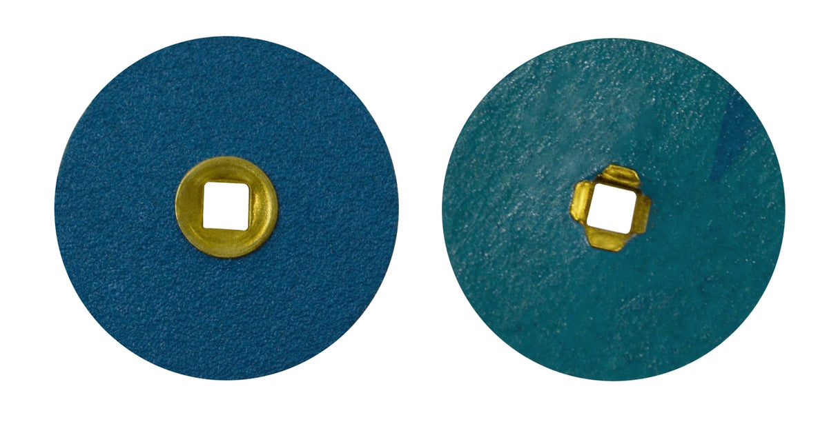 Pack of 50 Zirconia Alumina Platinum & White Metal Sanding Discs (Brass Center) - Coarse Grit, 7/8" by PMC Supplies