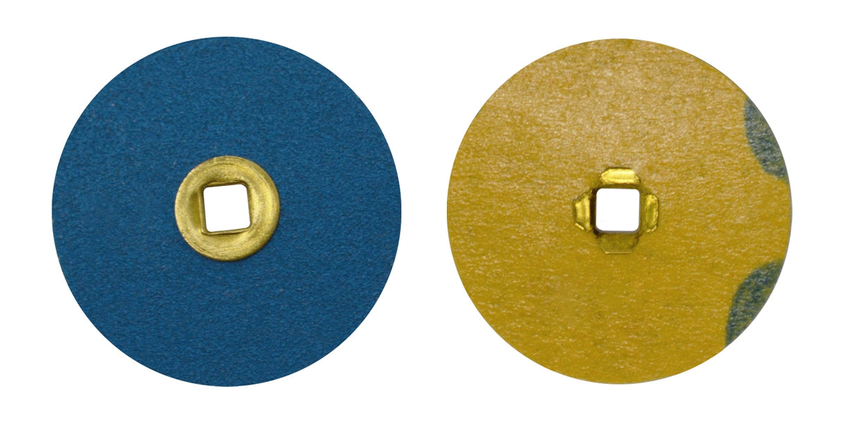 Pack of 50 Zirconia Alumina Platinum & White Gold Sanding Discs (Brass Center) - Medium Grit, 7/8" by PMC Supplies