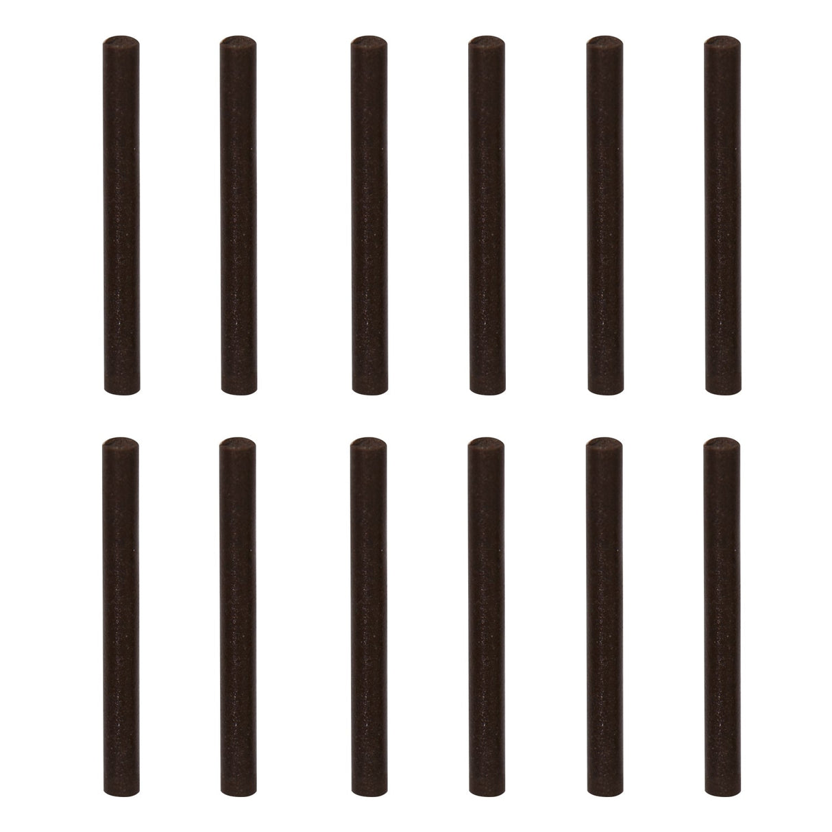 12-pack Eve 2 mm hard/coarse synthetic rubber polishing pins in brown for precise deburring and smoothing in tight spaces