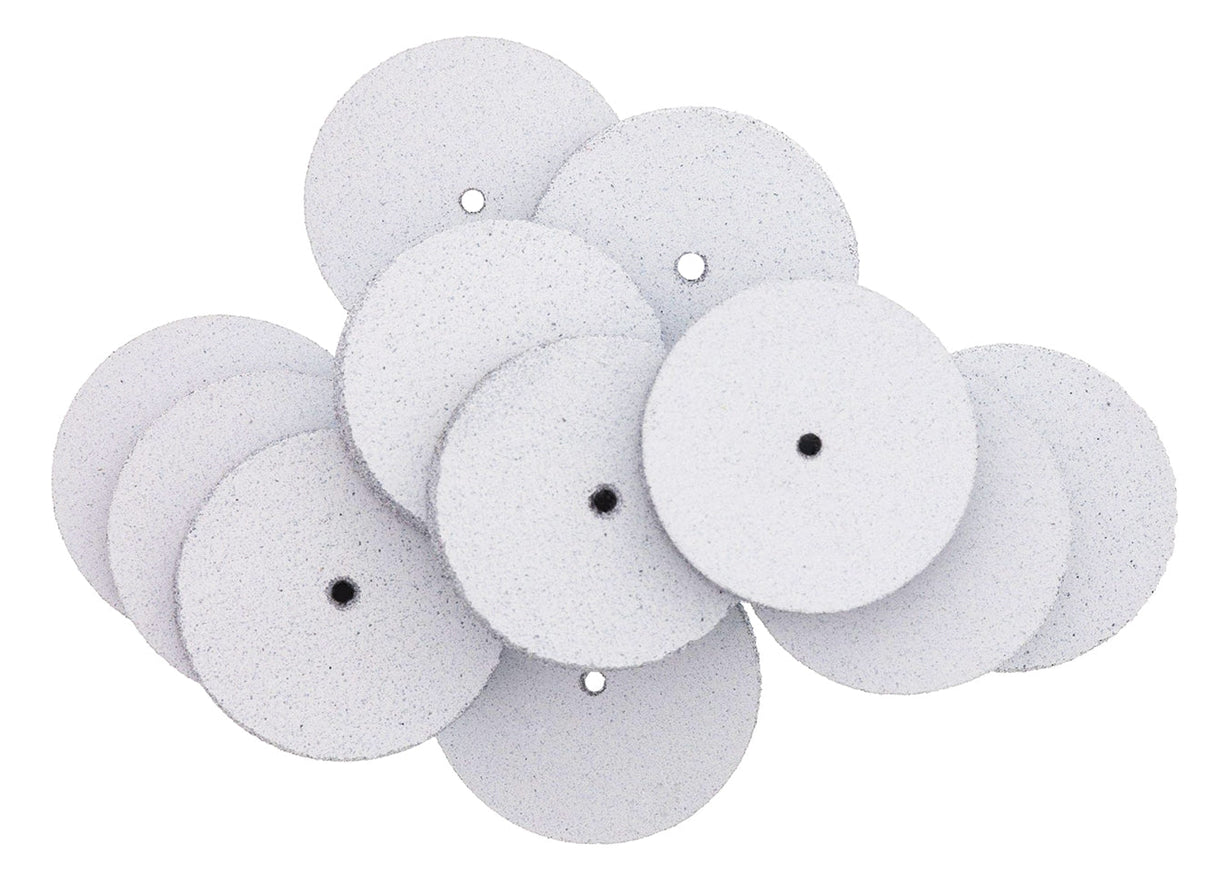 12-pack white coarse grit unmounted silicon carbide polishing wheels with square edges for metal and ceramic deburring and smoothing