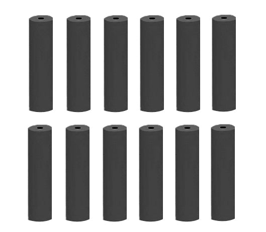 Pack of 12 medium grit black silicon polishers unmounted cylindrical abrasive wheels for metal finishing