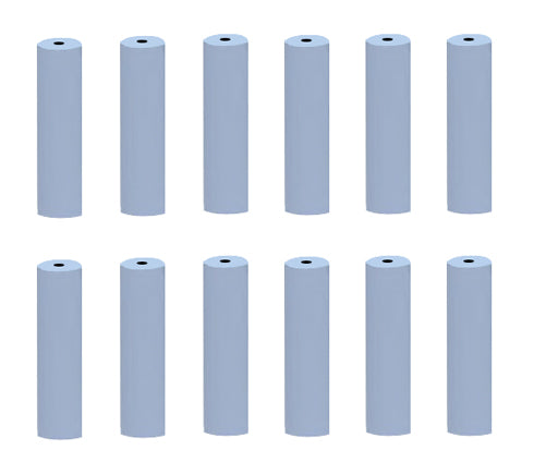 Blue fine grit silicon polishers unmounted cylinders pack of 12 for metal polishing and deburring