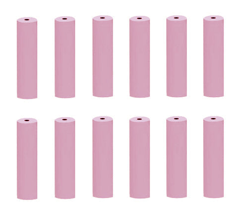 Set of 12 pink silicon polishers unmounted extra fine grit cylinders for metal polishing