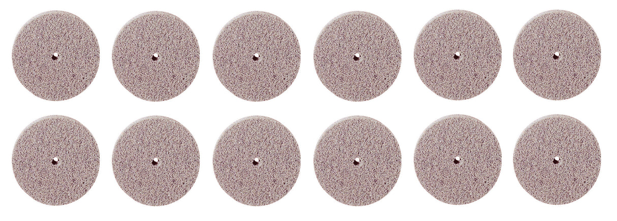 Pack of 12 Fine Airflex Wheels 7/8 inch x 1/8 inch for precise, cool metal finishing on platinum, titanium, and stainless steel