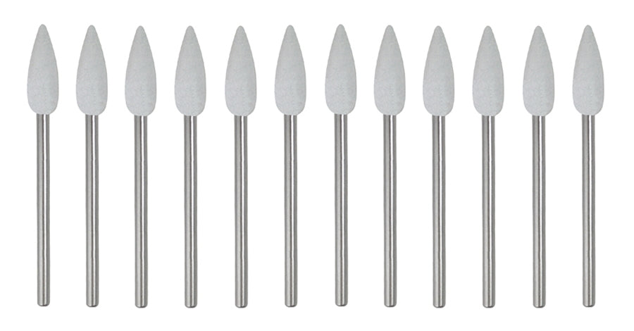 12-piece coarse grit white cone silicon carbide polishers for acrylics and metals