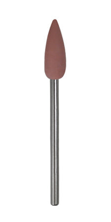 Extra-fine pink silicon polisher cone on metal shaft for precision polishing, 5.5 mm x 15.5 mm, 12 pack