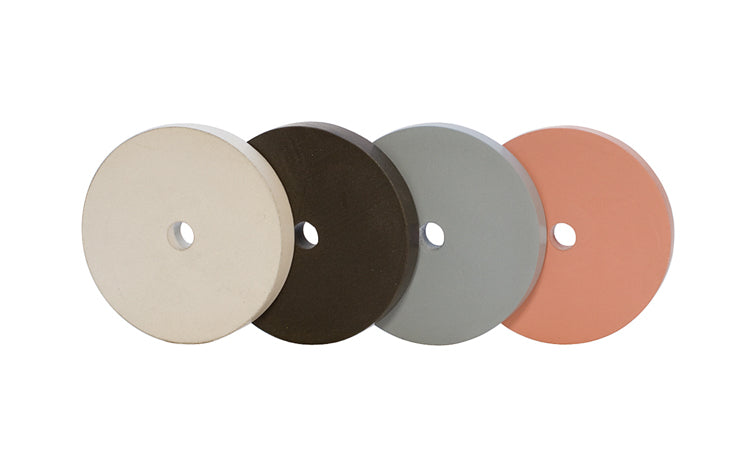 White silicon polishing wheel coarse grit for buffing machines straight arbor mount