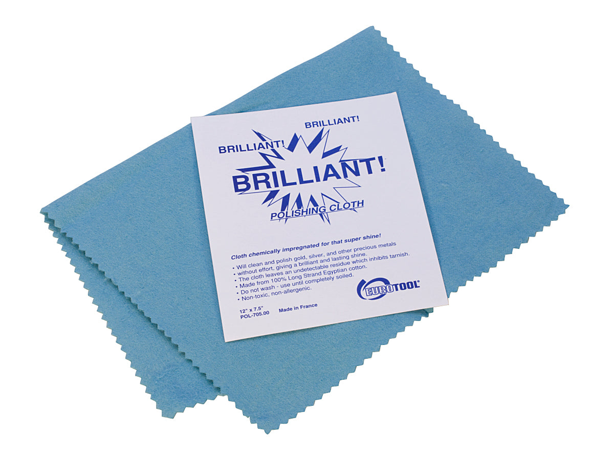 Blue Brilliant Cloth 12x8 inch tarnish remover for metals with chemical treatment