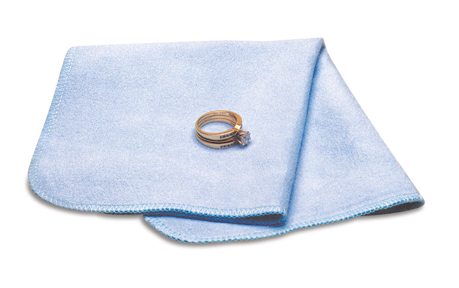 Gembright Lintless Cloth 9x10 inch blue microfiber cleaning cloth with gold ring on top