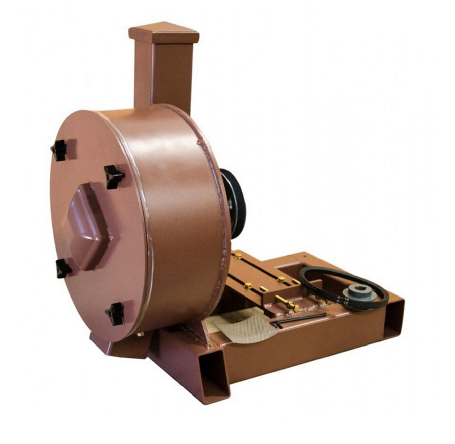 K&M Krusher 14-inch drum rock and ore crusher without motor in rugged steel frame