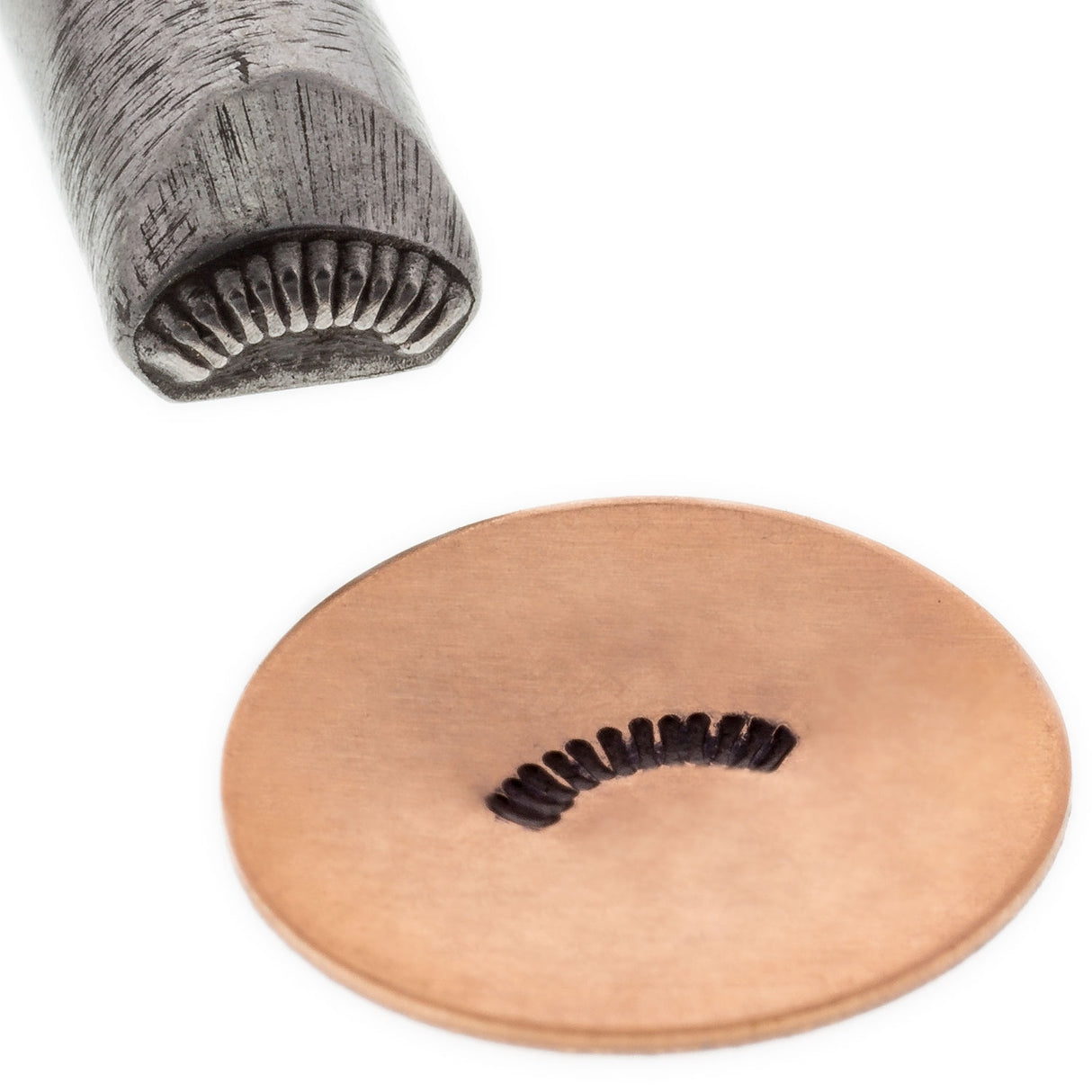 Lined Narrow Half Circle Stamp - DISCONTINUED by PMC Supplies