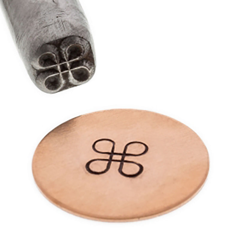 Bowen Knot Symbol Stamp steel tool with decorative knot impression on metal plate
