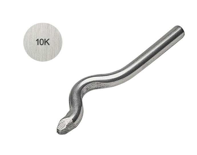 10K 3/4 MM bent stamp tool made of heat treated steel for precise jewelry and metal stamping with compact 0.75 mm character height