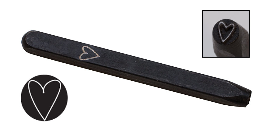 5 MM Narrow Heart Elite Design Stamp by PMC Supplies