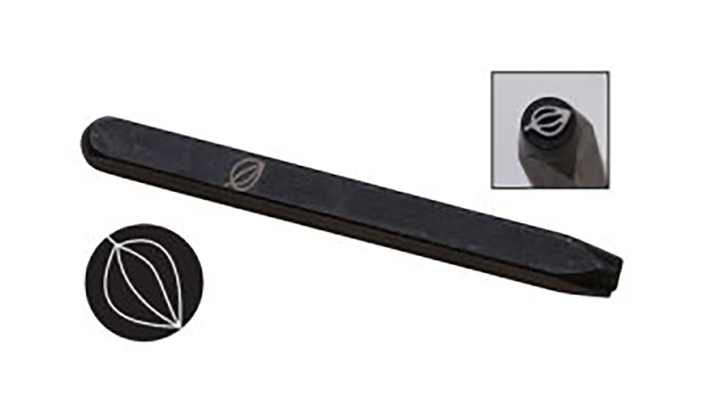 5 mm Leaf Elite Design Stamp black-coated carbon steel with laser-engraved leaf pattern for metal and jewelry marking