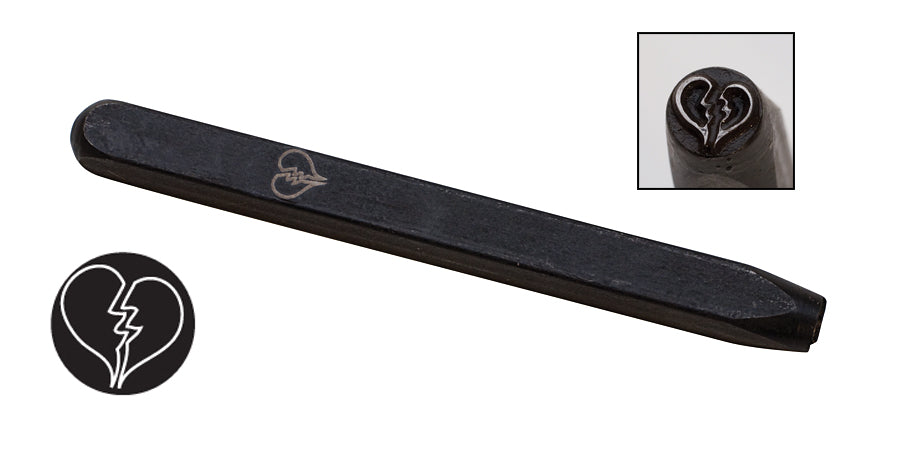 5 MM Broken Heart Elite Design Stamp by PMC Supplies