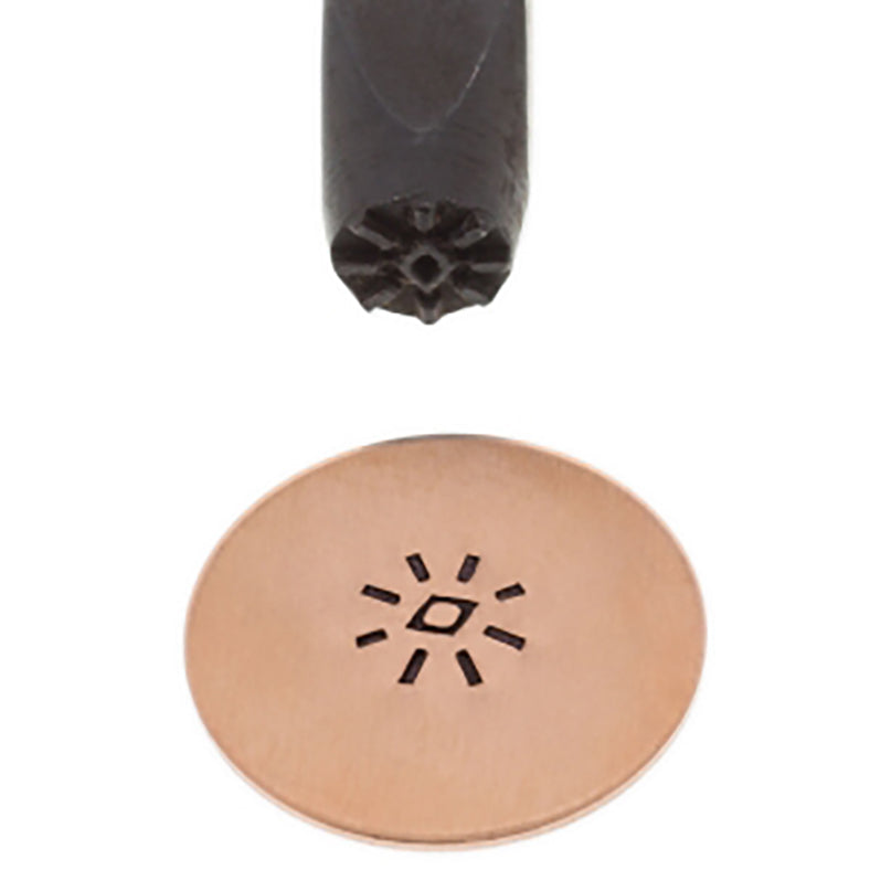 5 mm Bling Elite Design Stamp with black-coated carbon steel and laser-engraved pattern making crisp impressions on metal surface