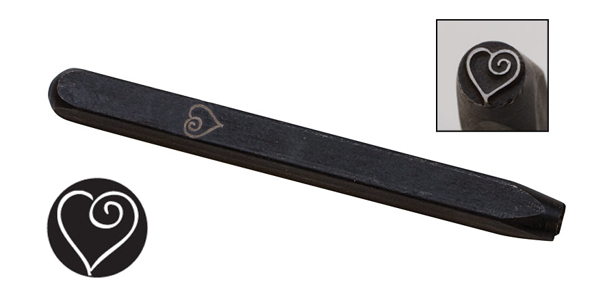 5 MM Heart Swirl Elite Design Stamp by PMC Supplies