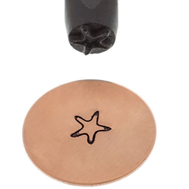 5 mm Starfish Elite Design Stamp tool with black-coated steel and engraved starfish pattern on metal surface