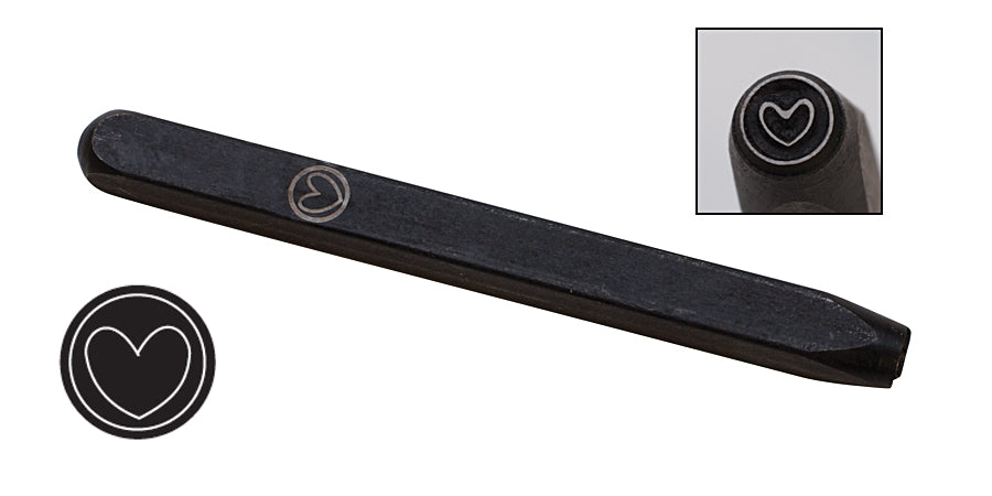 5 MM Heart in Circle Elite Design Stamp - DISCONTINUED by PMC Supplies