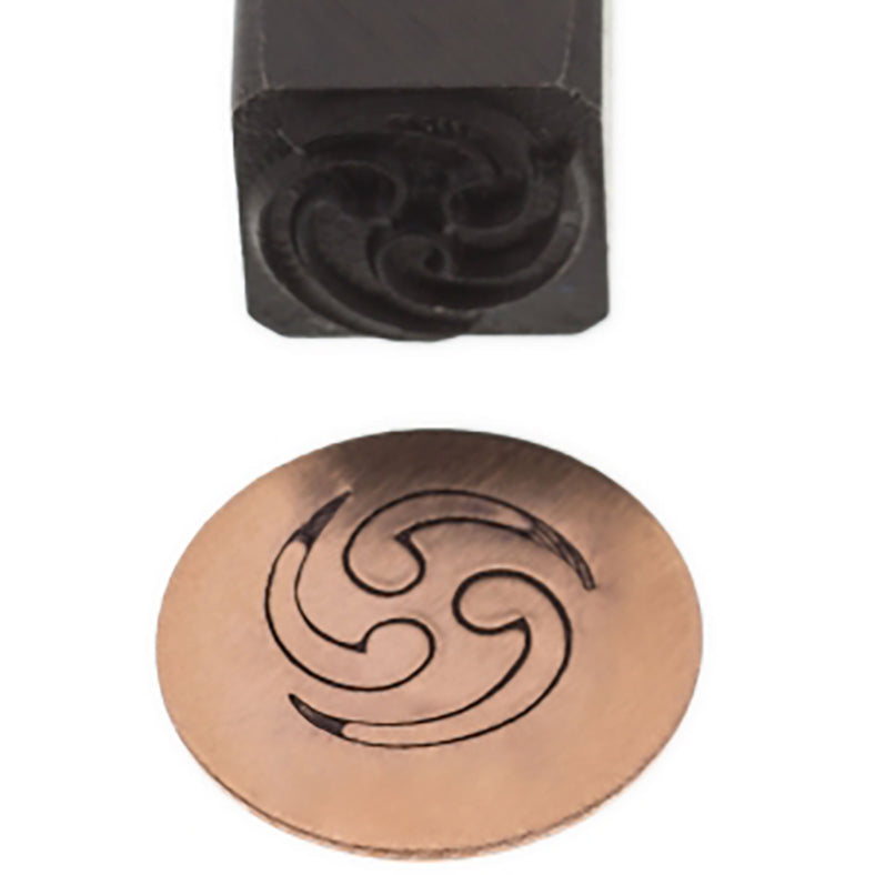 10 MM Triple Wave Elite jumbo design steel stamp with knurled grip and rounded top for metal stamping craft projects