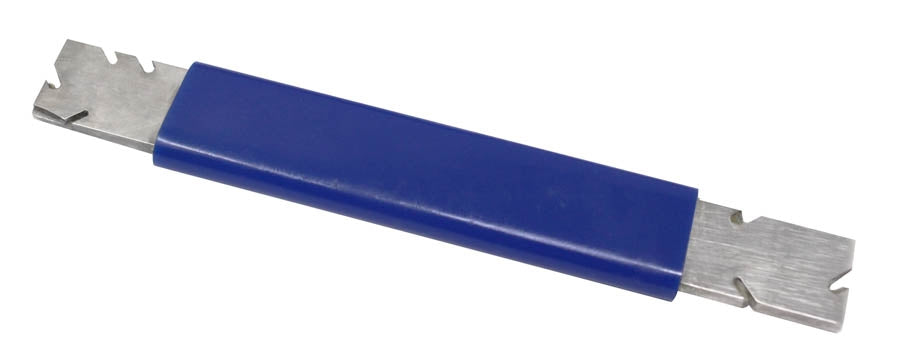 Prong lifter with blue cushioned grip and hardened steel prongs for jewelry stone removal and prong lifting