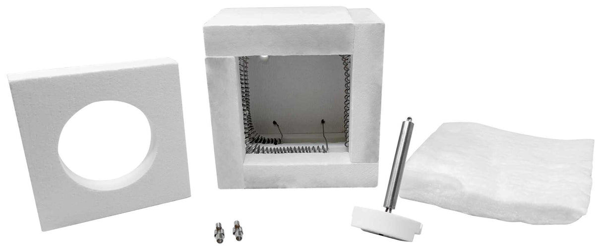 60 Oz Tabletop QuikMelt Furnace rebuild kit with heating coil, thermocouple, and chamber insert components