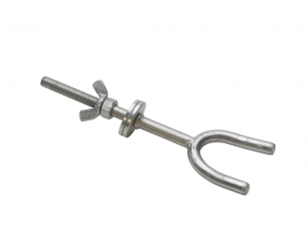 7-3/4 inch metal swivel holder for ring clamps made of durable steel rod with on-axis swivel mechanism