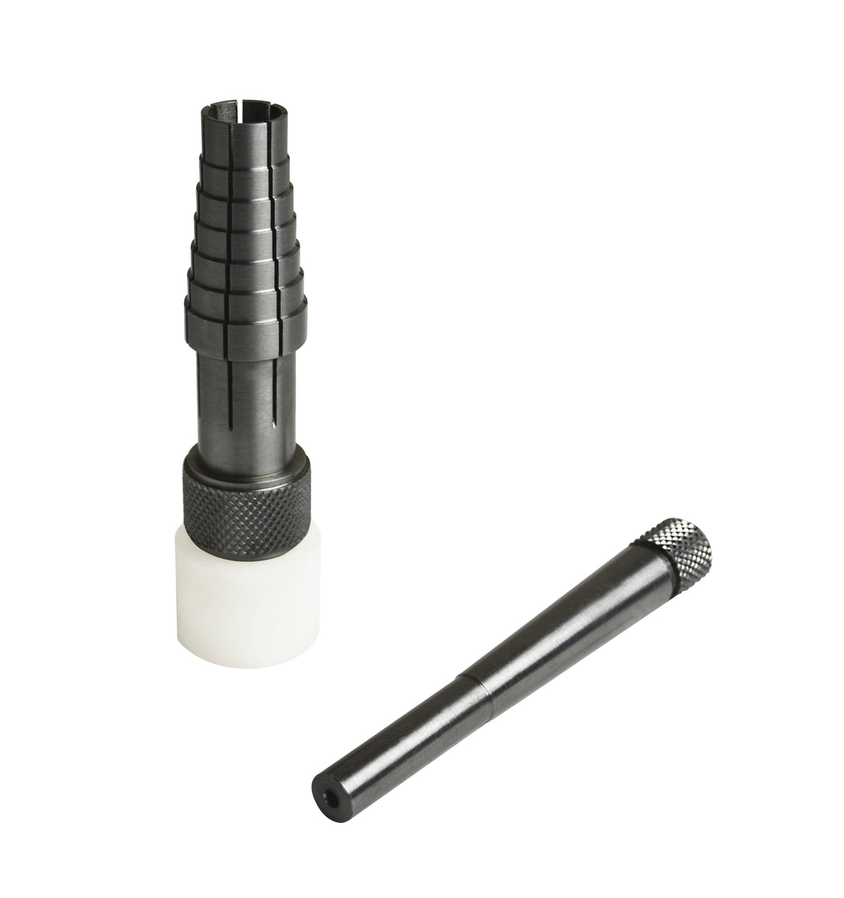 Rathburn Ring Stretcher tool with steel multi-stepped mandrel and tapered pin expander for resizing rings sizes 8-16