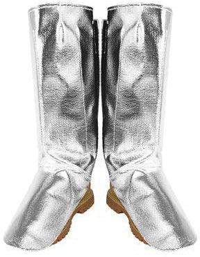 Aluminized Carbon Kevlar replaceable spring leggings for molten metal and heat protection