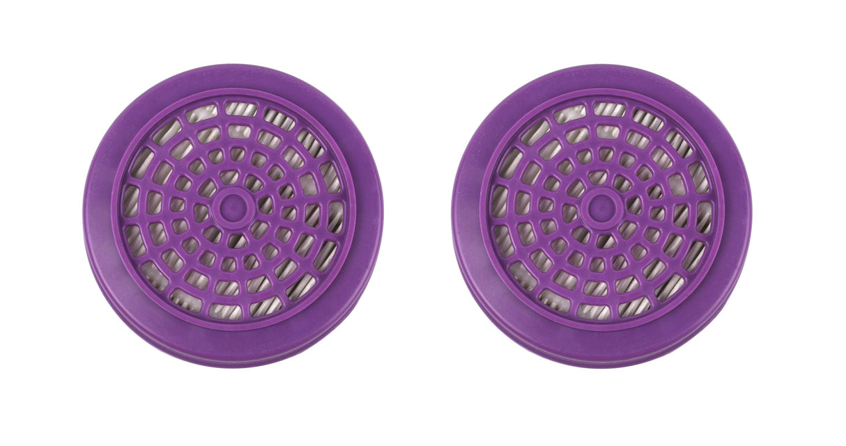 Pair of Honeywell 7580P100 purple P100 replacement filters for reusable respirators