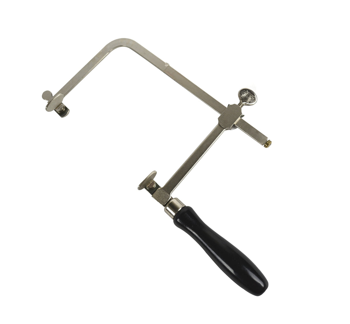 4-inch German style economy adjustable saw frame with black handle and hardened steel construction for precise cutting