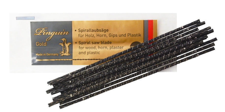 Pinguin Gold Spiral Wax Blades Cut 3 for precise cutting of wax, wood, plaster, and plastic, made in Germany