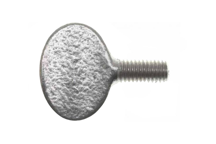 Wing screw for holding German sawframes made of high-grade steel with textured wing grip and threaded shaft.