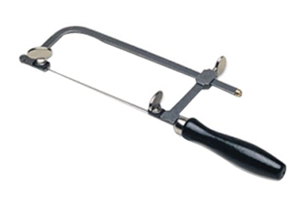 5 inch adjustable saw frame with hardwood handle and serrated lugs for precise cutting